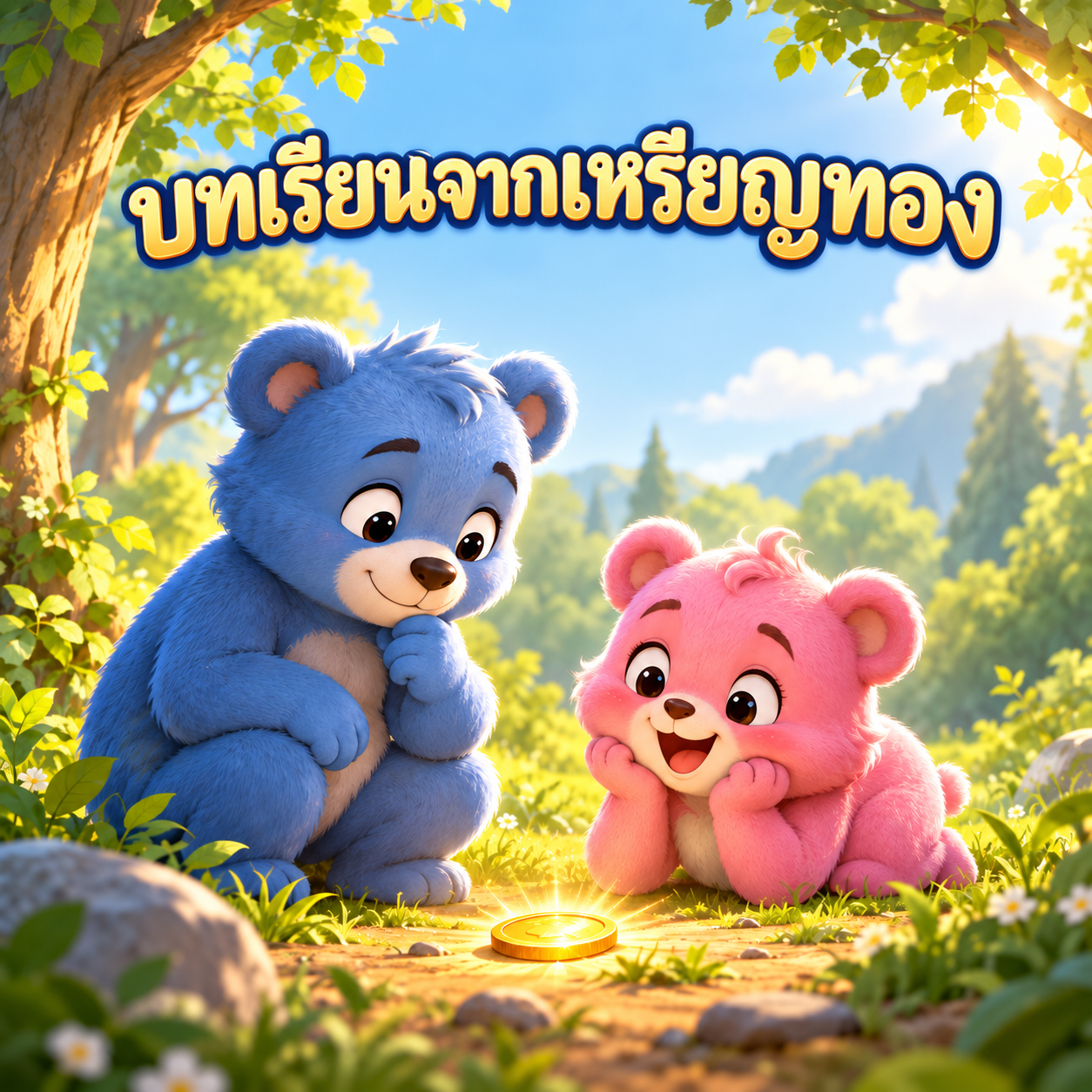 ปกนิทาน บทเรียนจากเหรียญทอง